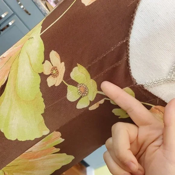 VTG Long Slip Babydoll Dress Brown 2 Pc Robe Set Peach Sz S Loungewear 70s Nylon - Picture 12 of 16